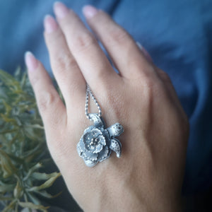 The Turtle & Hibiscus Bloom Necklace