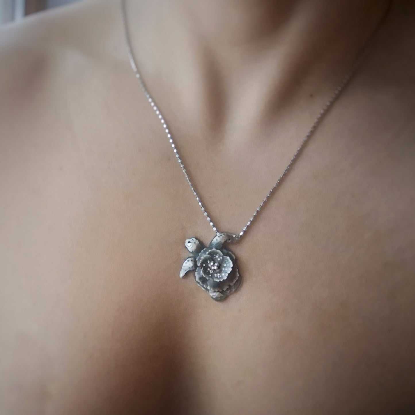 The Turtle & Hibiscus Bloom Necklace