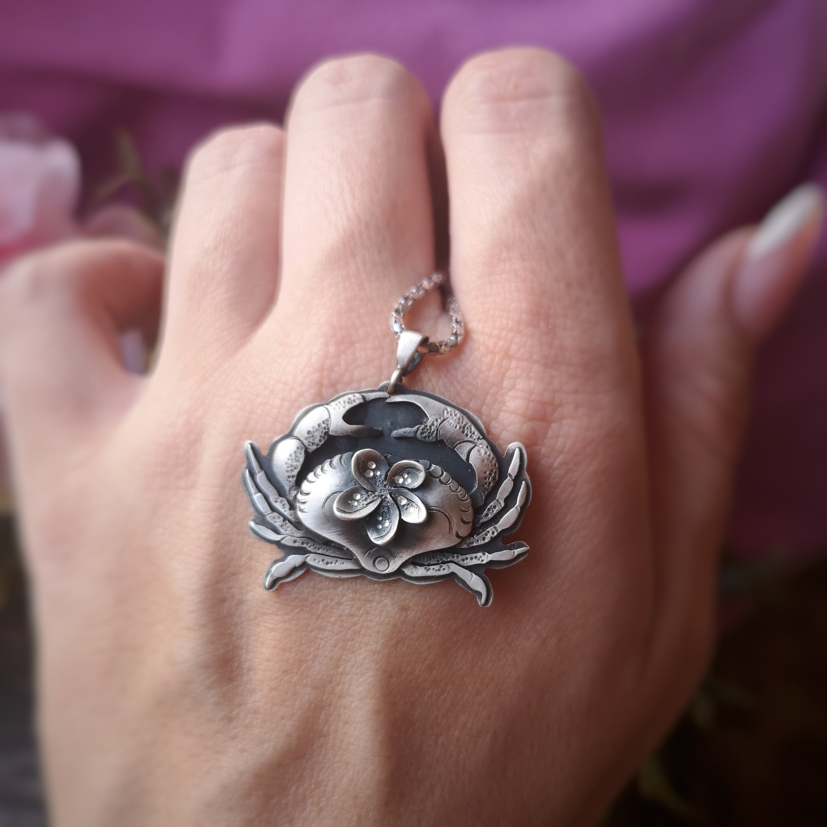 The Fragipani Crab Necklace
