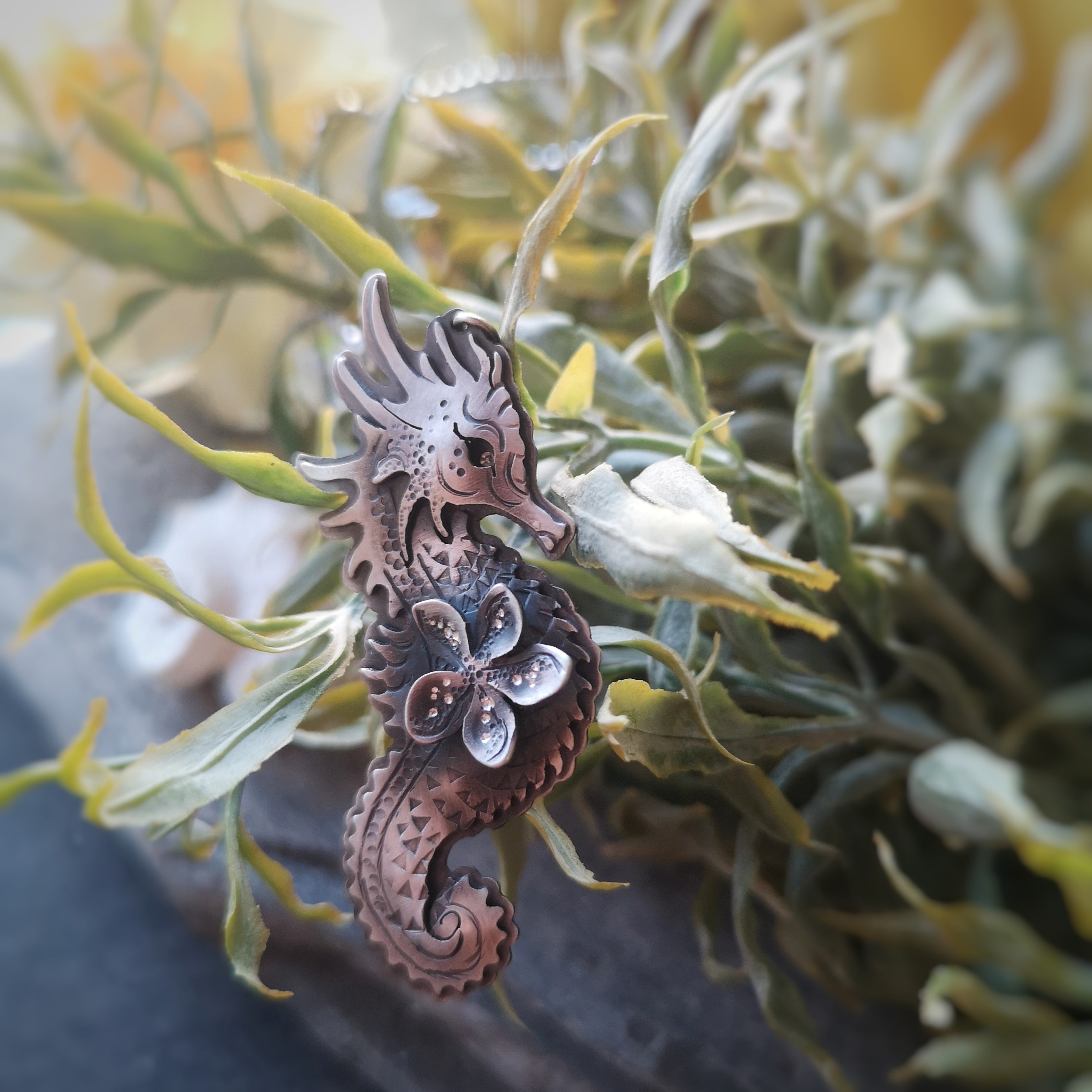 The Fragipani Seahorse Necklace
