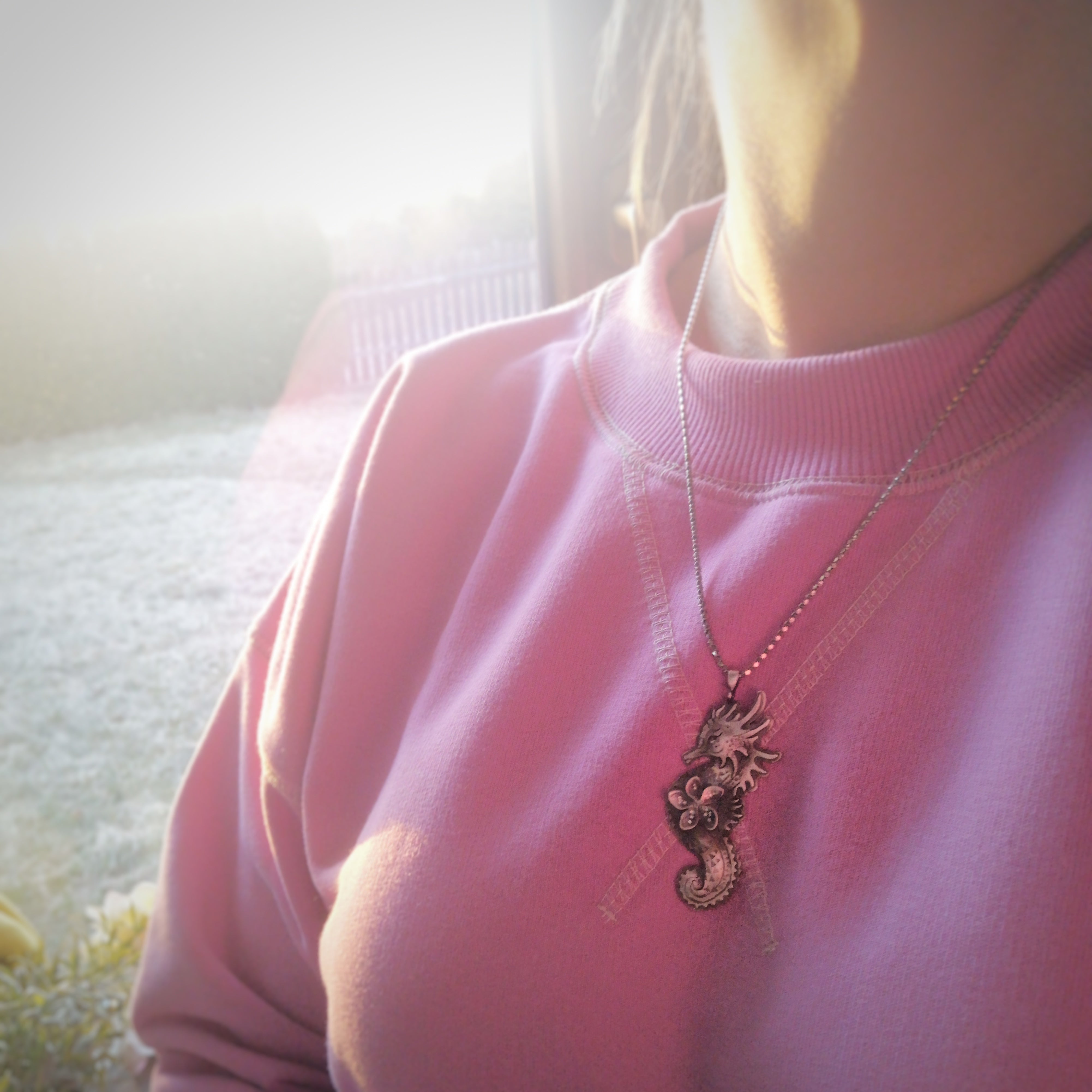 The Fragipani Seahorse Necklace