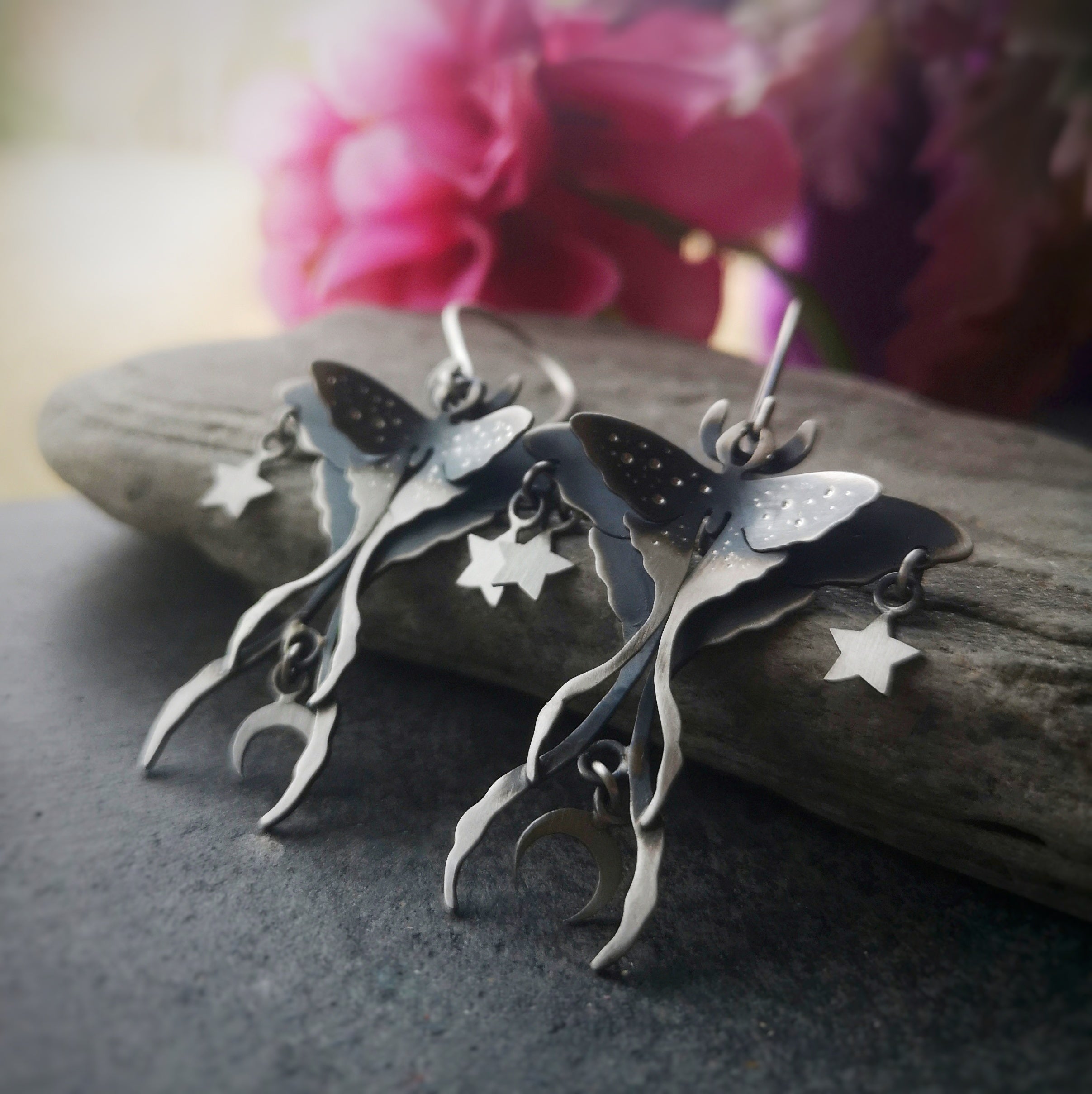 The Luna Moth Chandelier Earrings