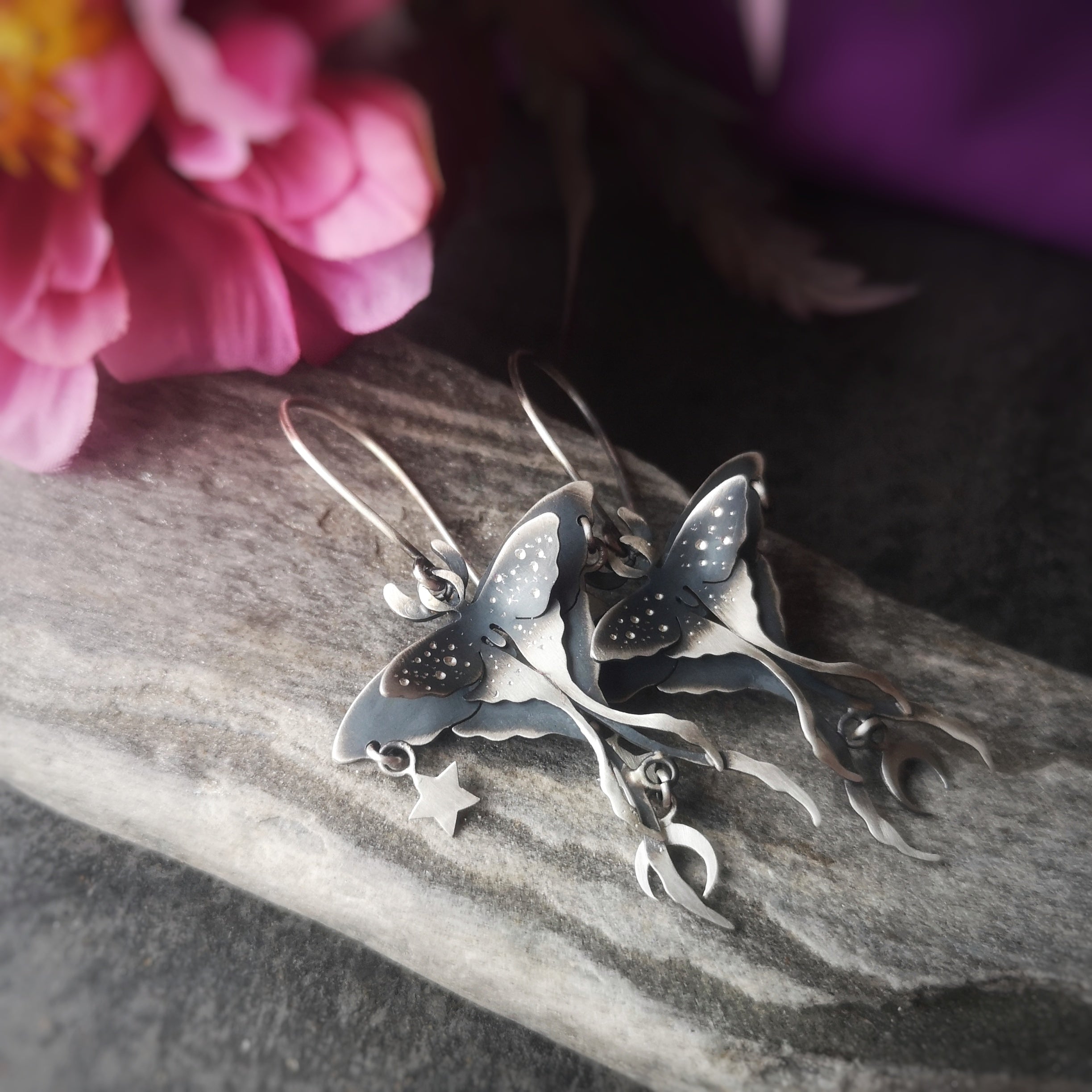 The Luna Moth Chandelier Earrings