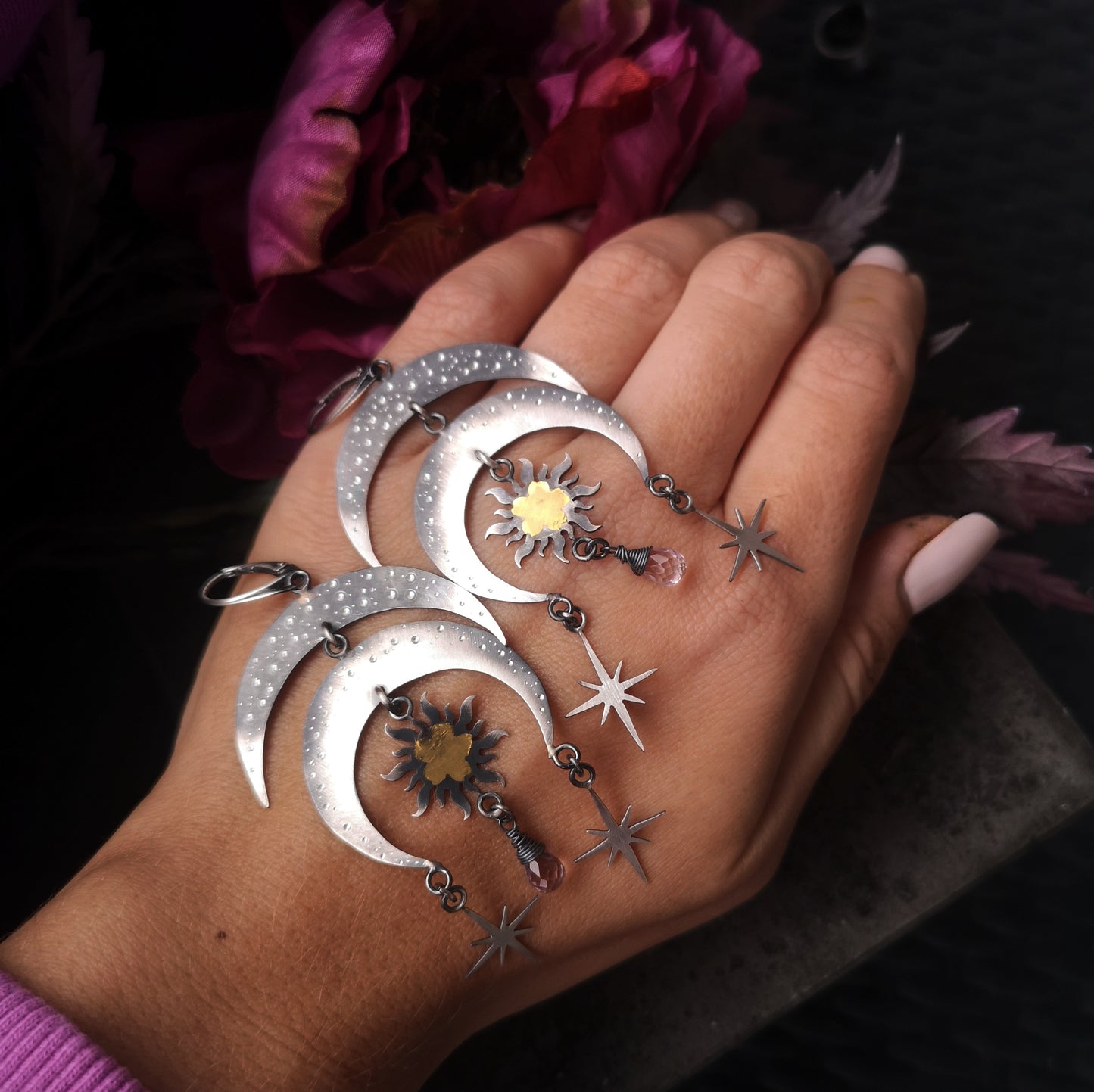 The Moon Goddess Chandelier Earrings