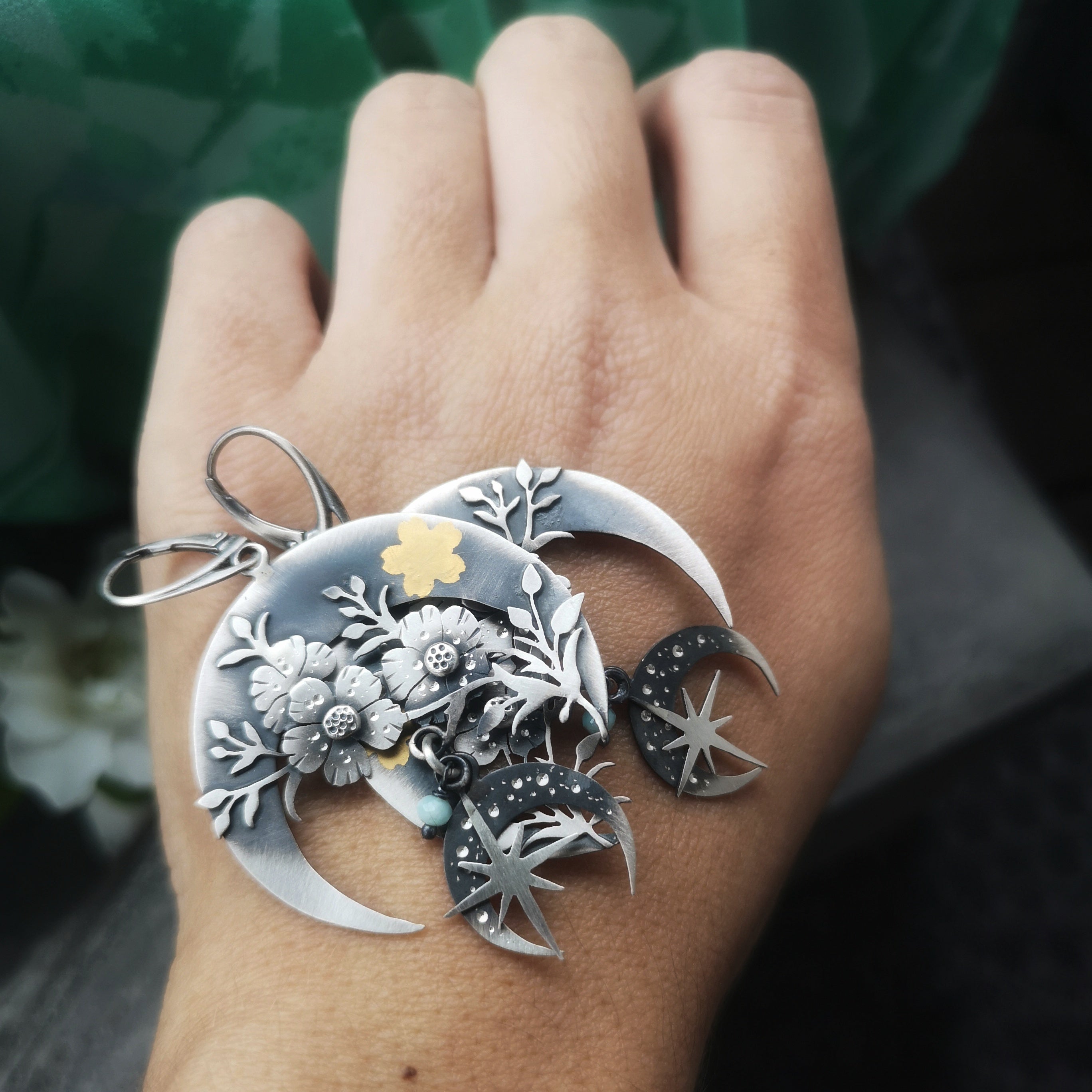 The Blooming Moon Goddess Earrings