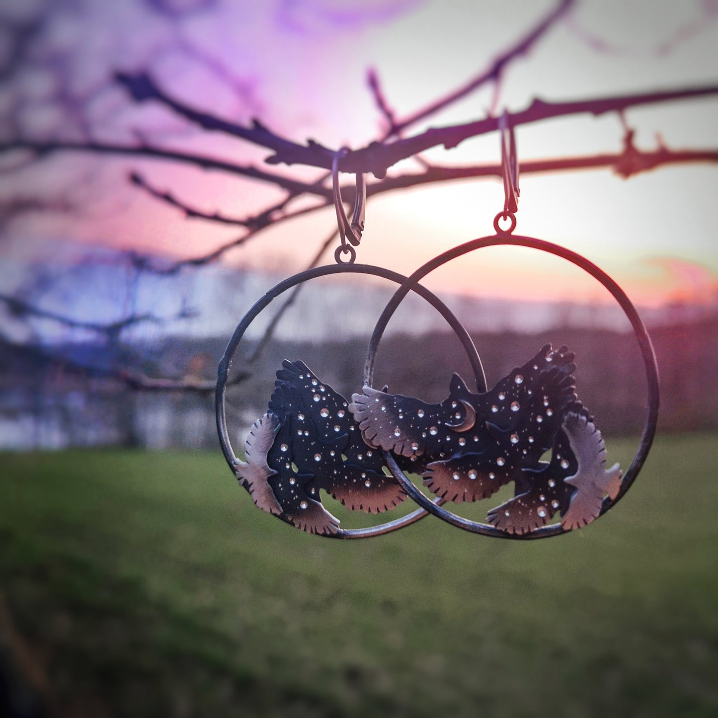 The Ombre Hawk Hoop Earrings