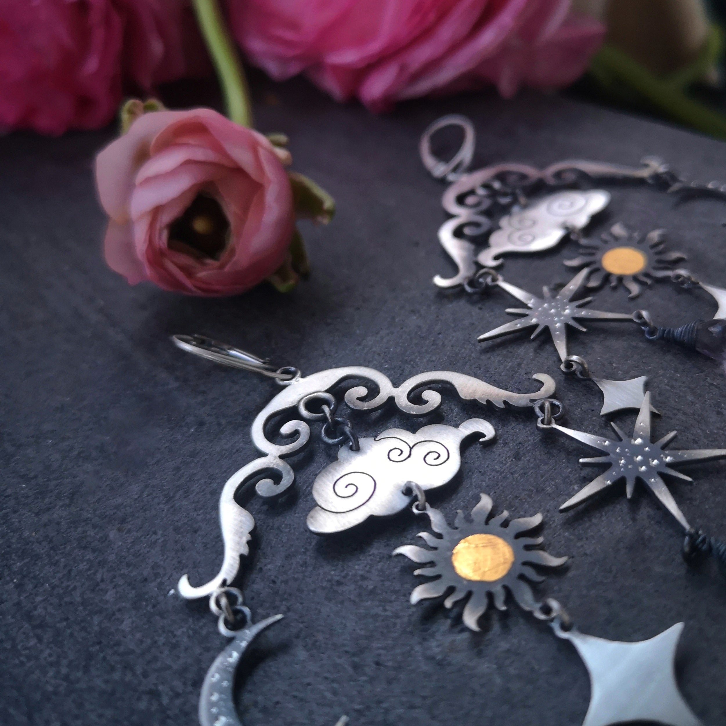 The Moon & Sun Mobile Earrings