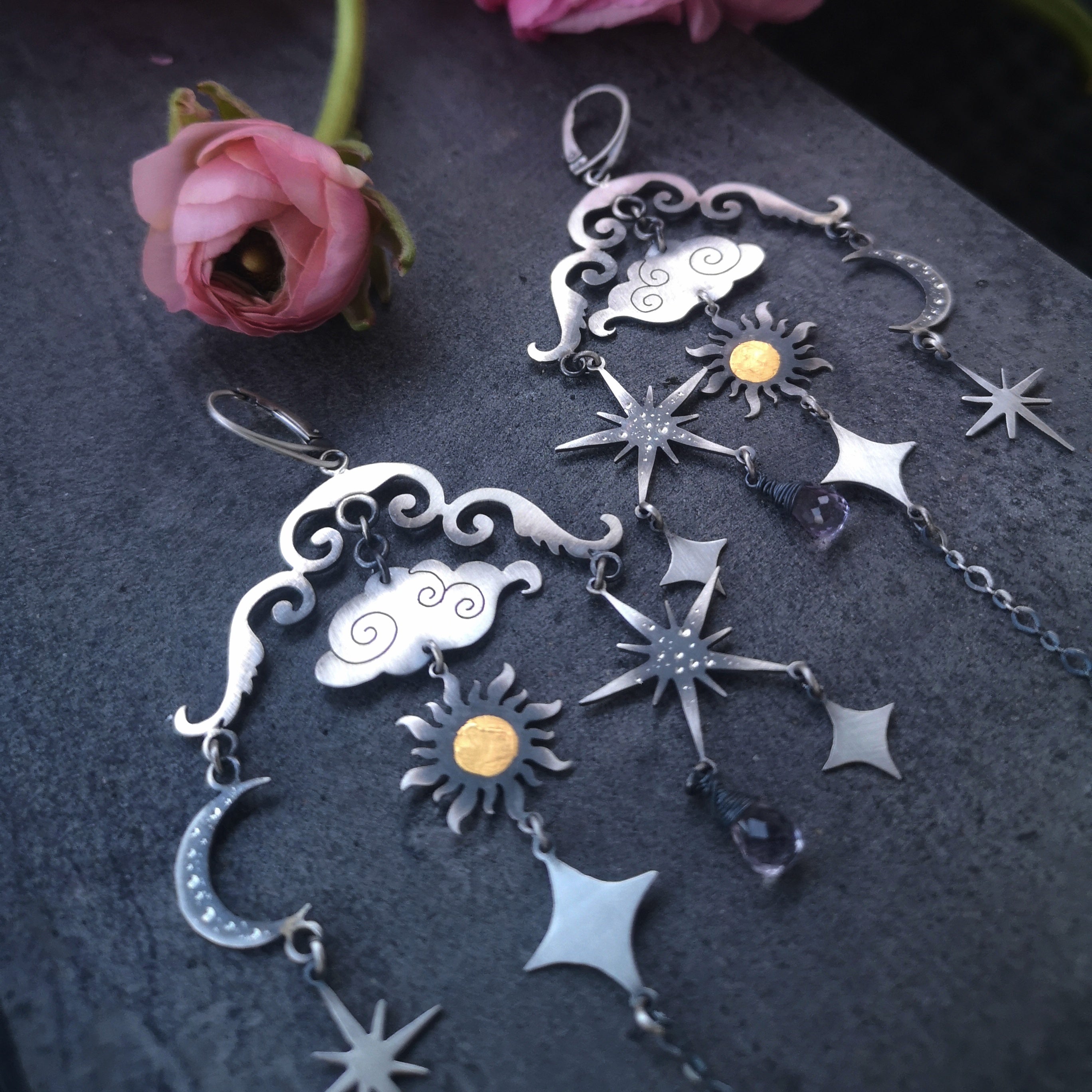 The Moon & Sun Mobile Earrings