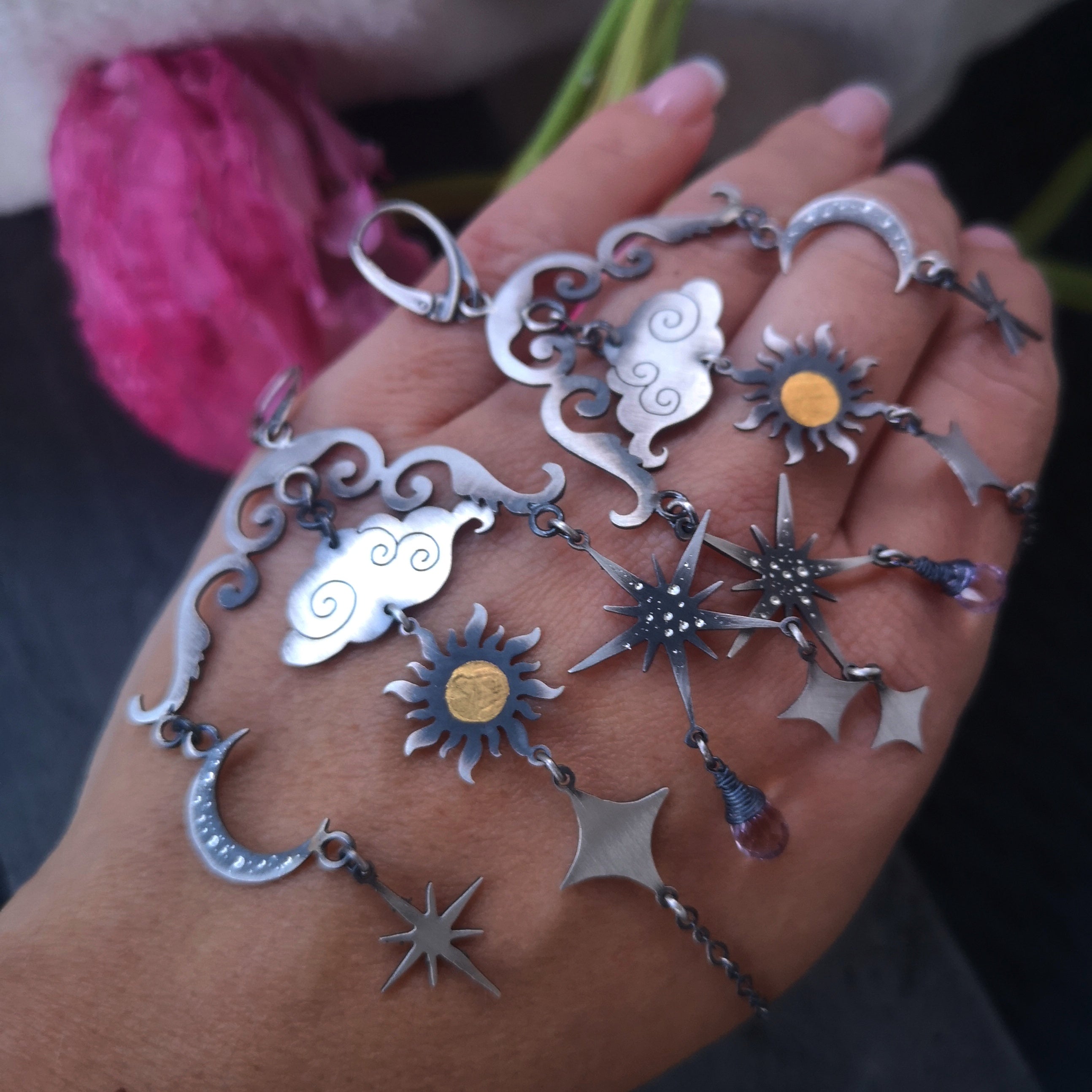 The Moon & Sun Mobile Earrings