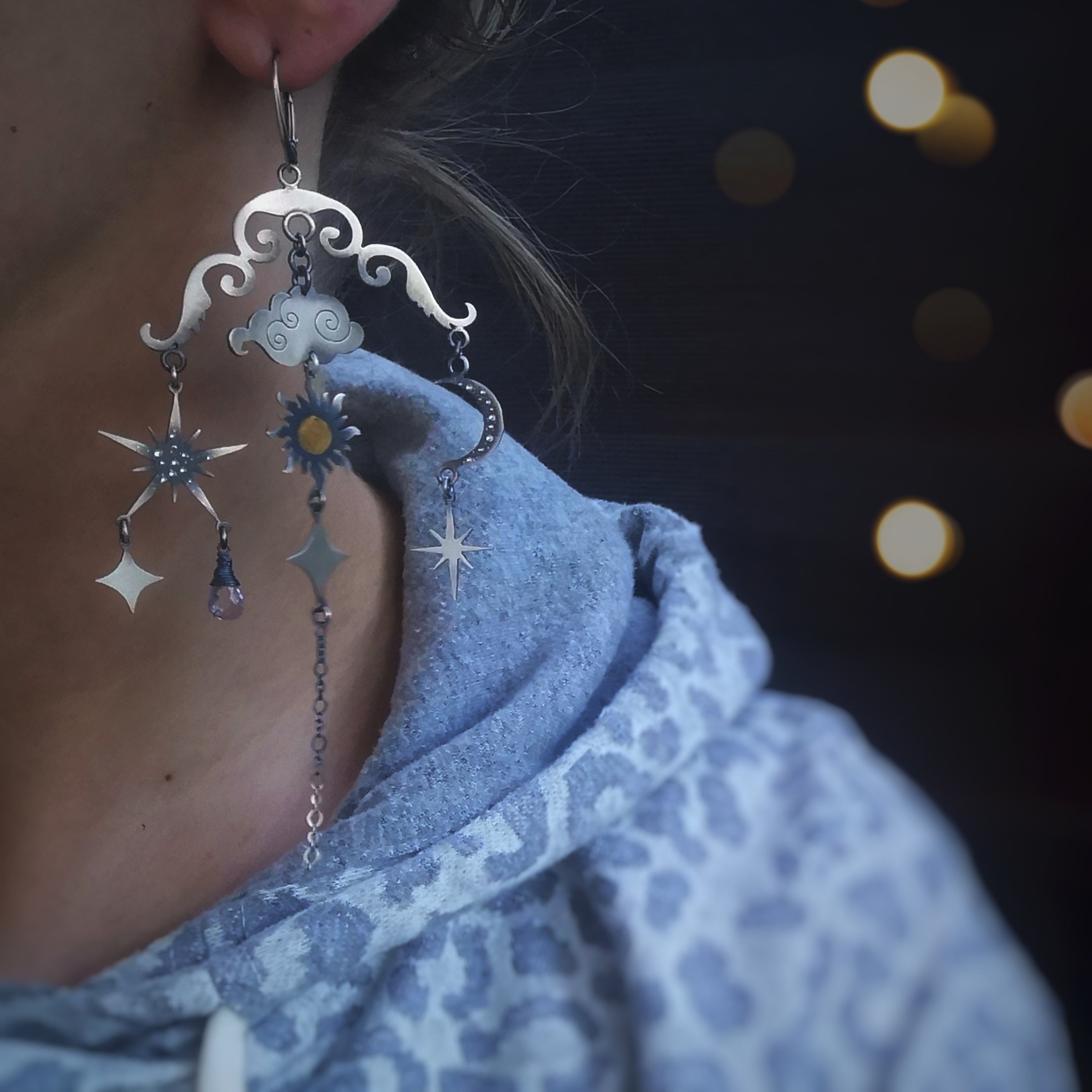 The Moon & Sun Mobile Earrings