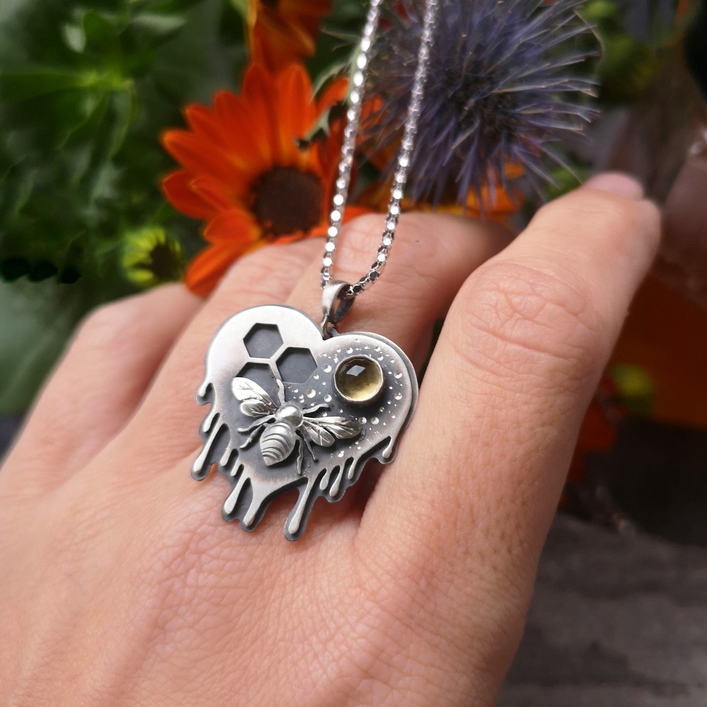The Honey Bee - Heart Necklace