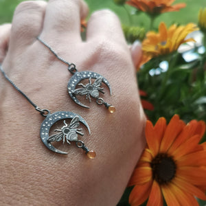 The Honey Bee & Ombre Moon Threader Earrings