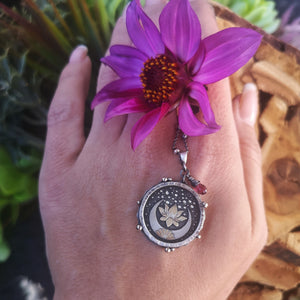 The Lotus &  Moon Shadowbox Necklace
