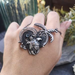 The Turtle & Palm Tree Heart Necklace