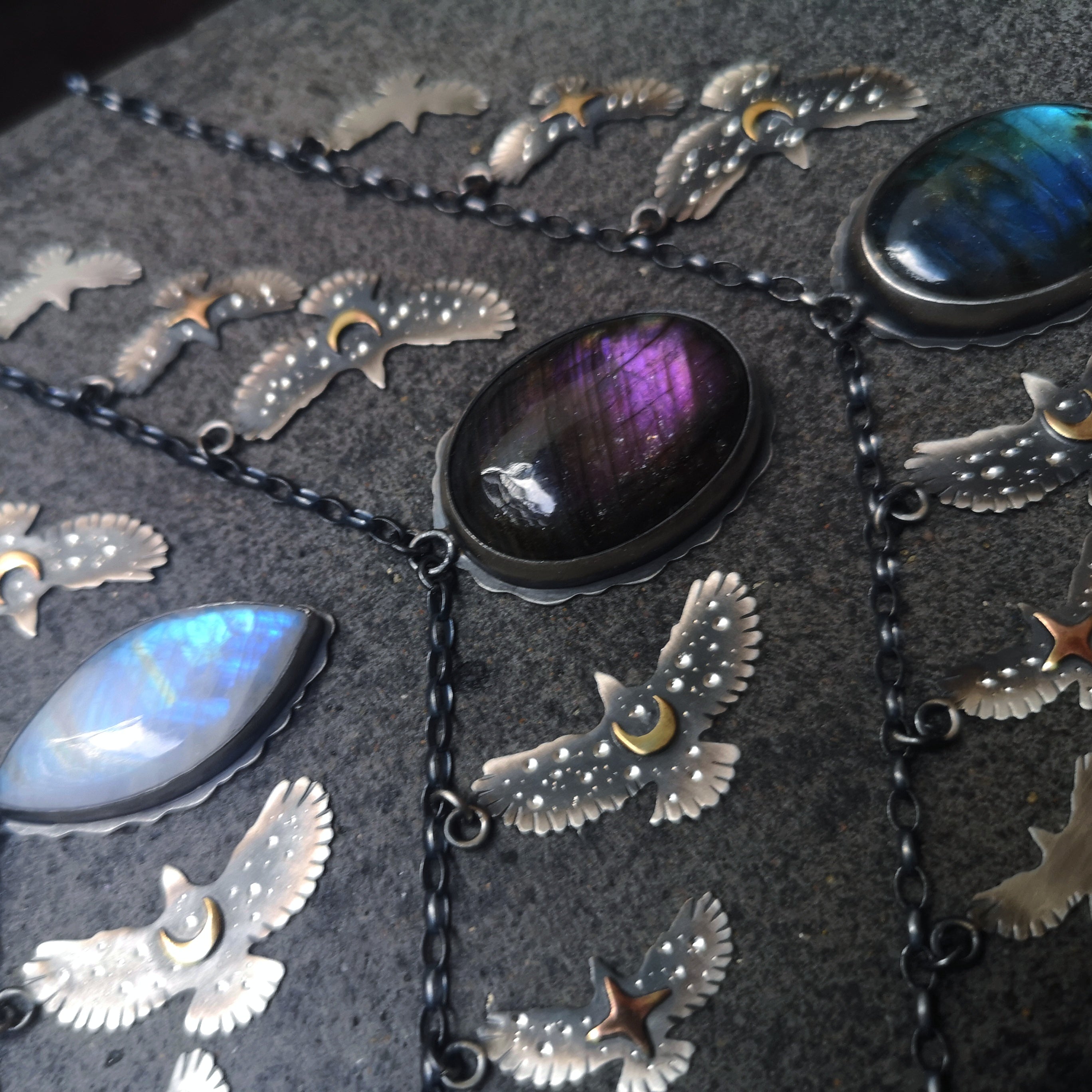The Purple Labradorite Hawk Necklace