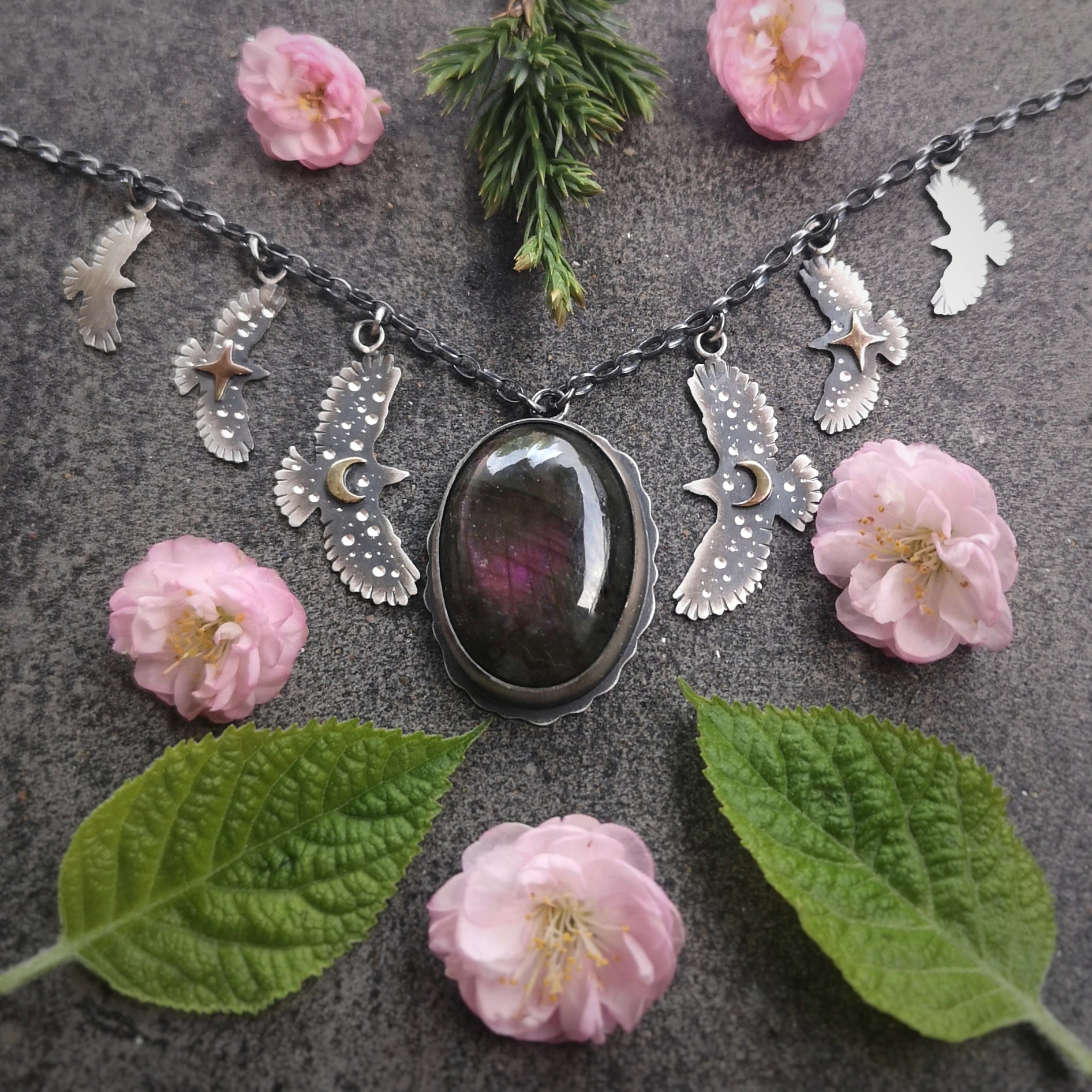 The Purple Labradorite Hawk Necklace