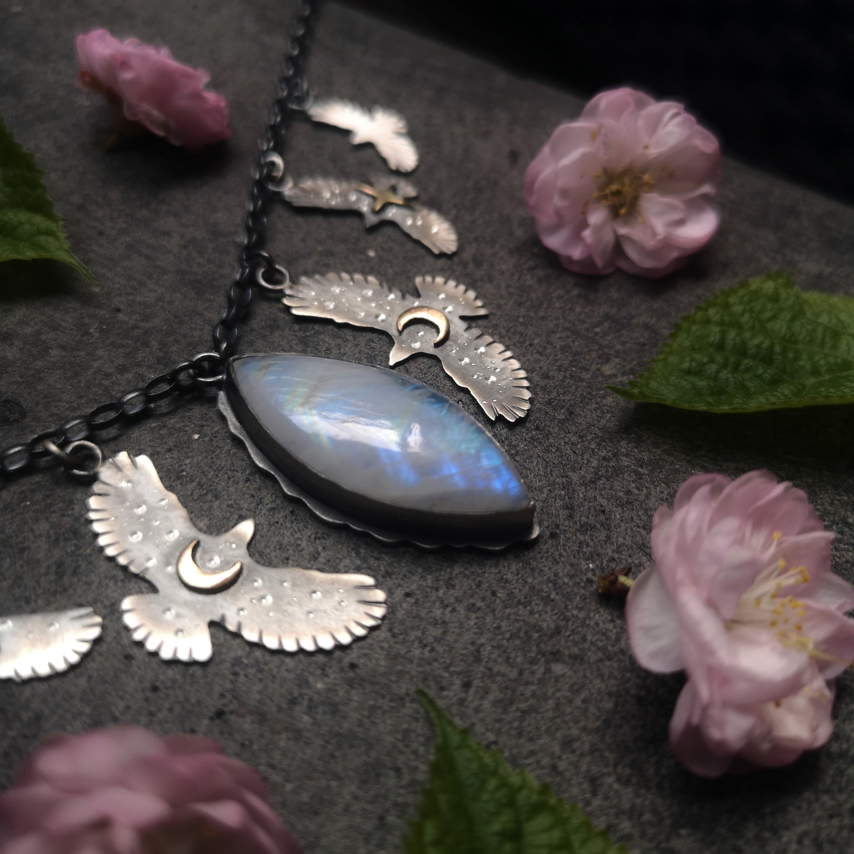 The Moonstone Hawk Necklace