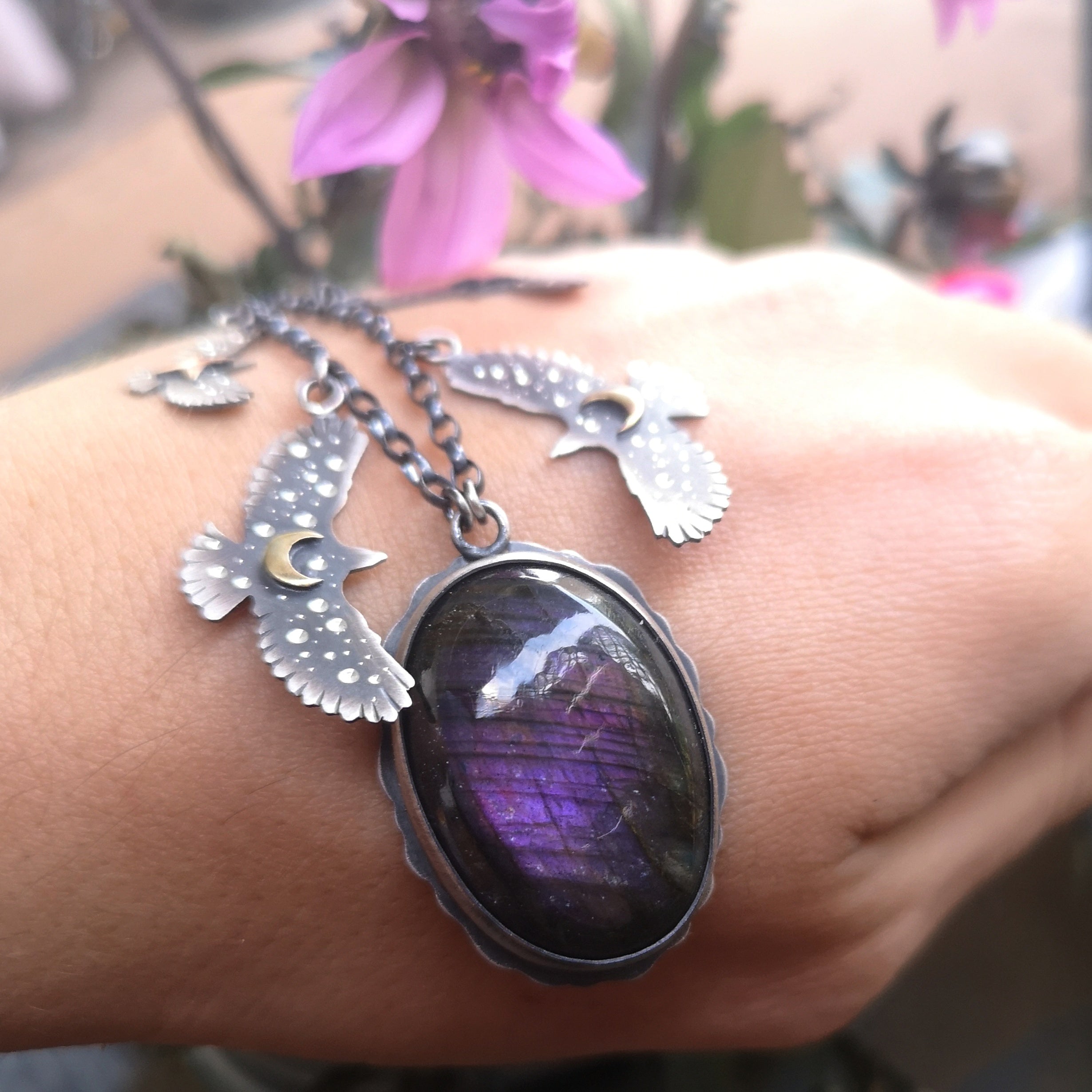 The Purple Labradorite Hawk Necklace