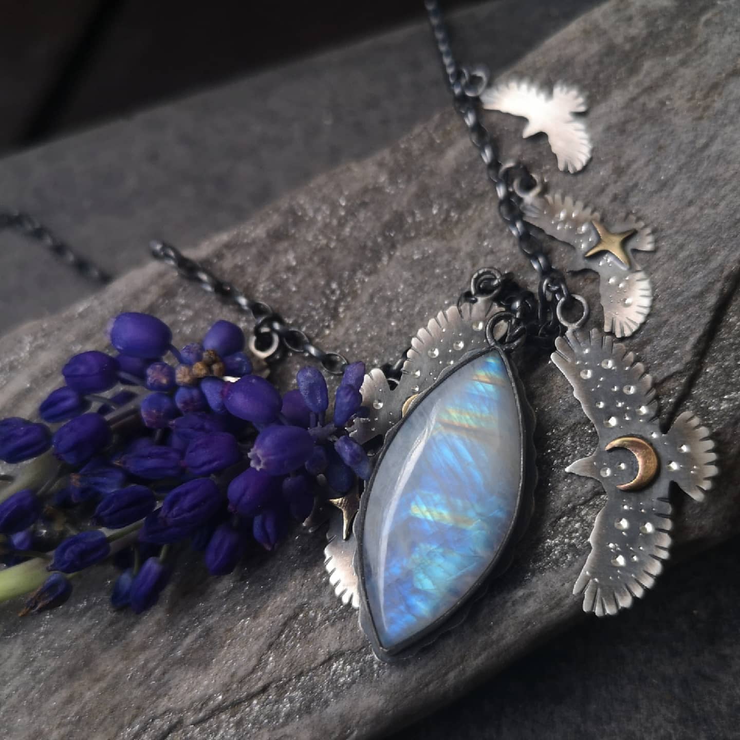 The Moonstone Hawk Necklace