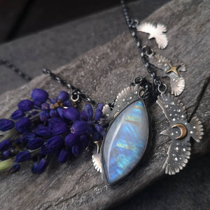 The Moonstone Hawk Necklace