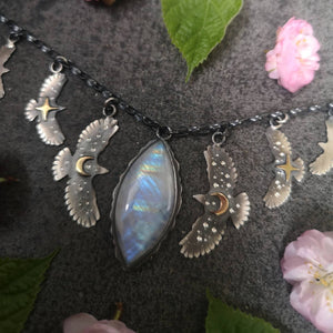 The Moonstone Hawk Necklace
