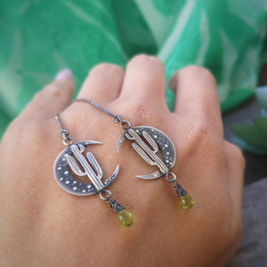 The Saguaro & Moon Threader Earrings
