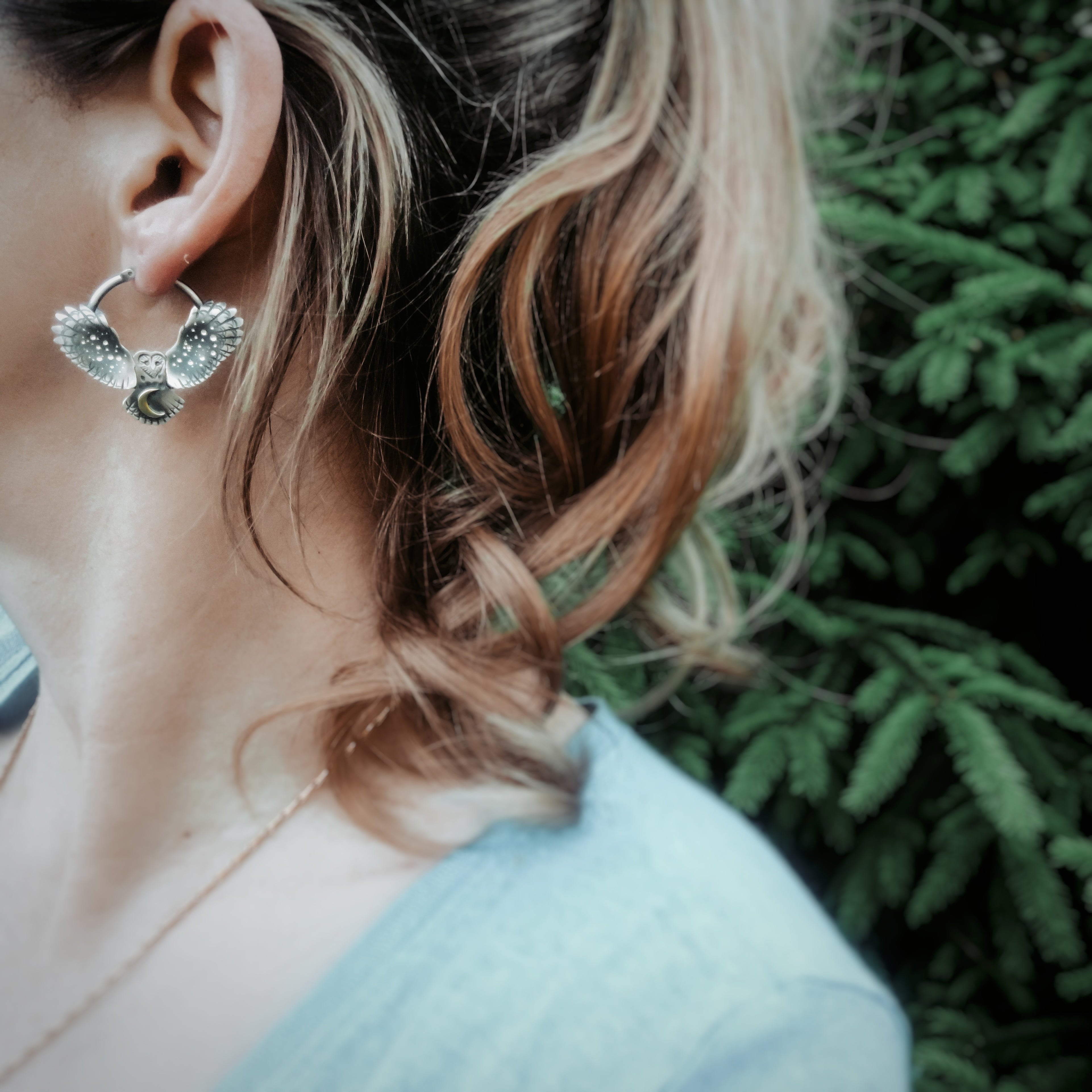 The Barn Owl Hoop Earrings