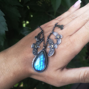 The Blue Labradorite Hawk Necklace
