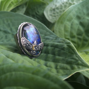 The Blue Labradorite Hawk Ring