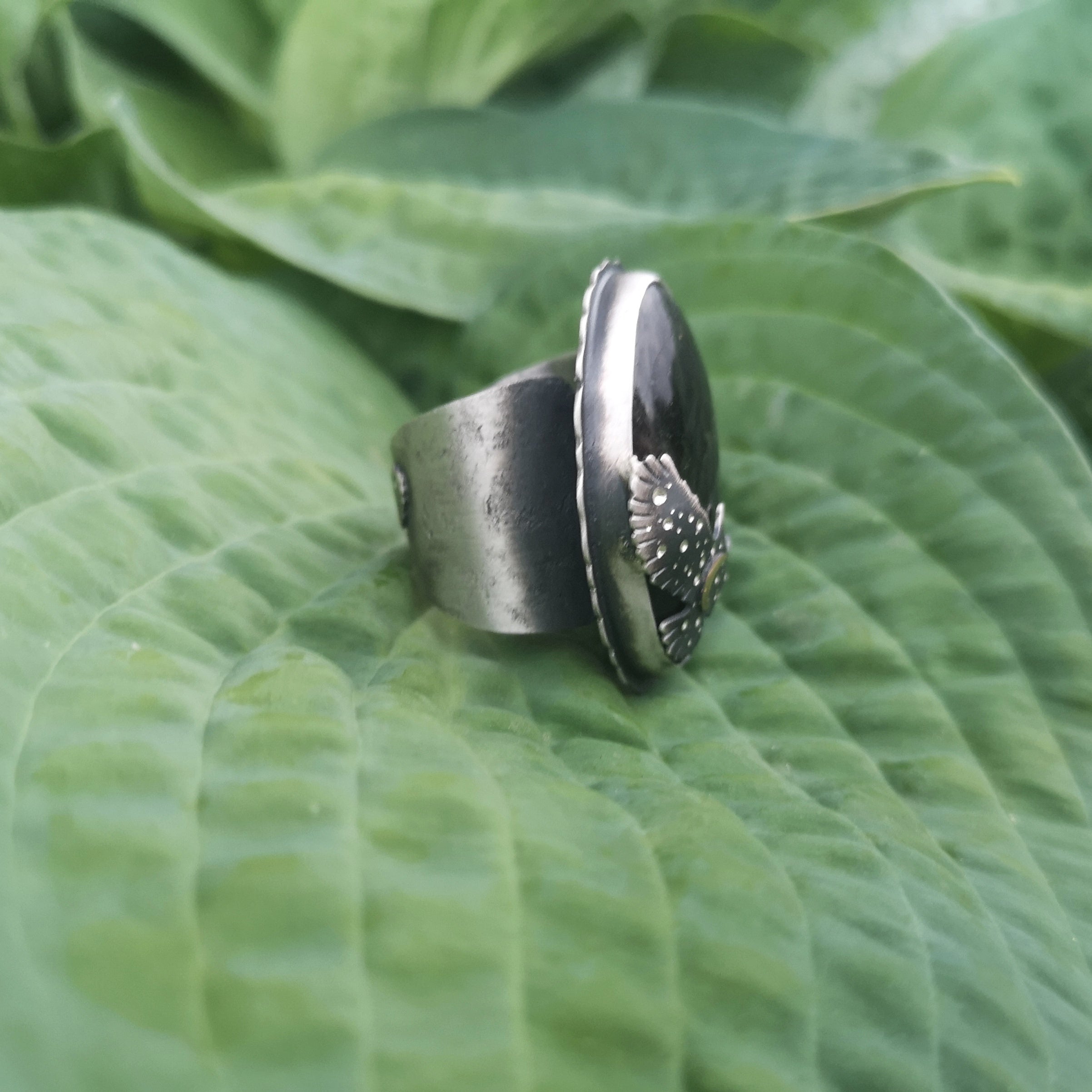The Blue Labradorite Hawk Ring