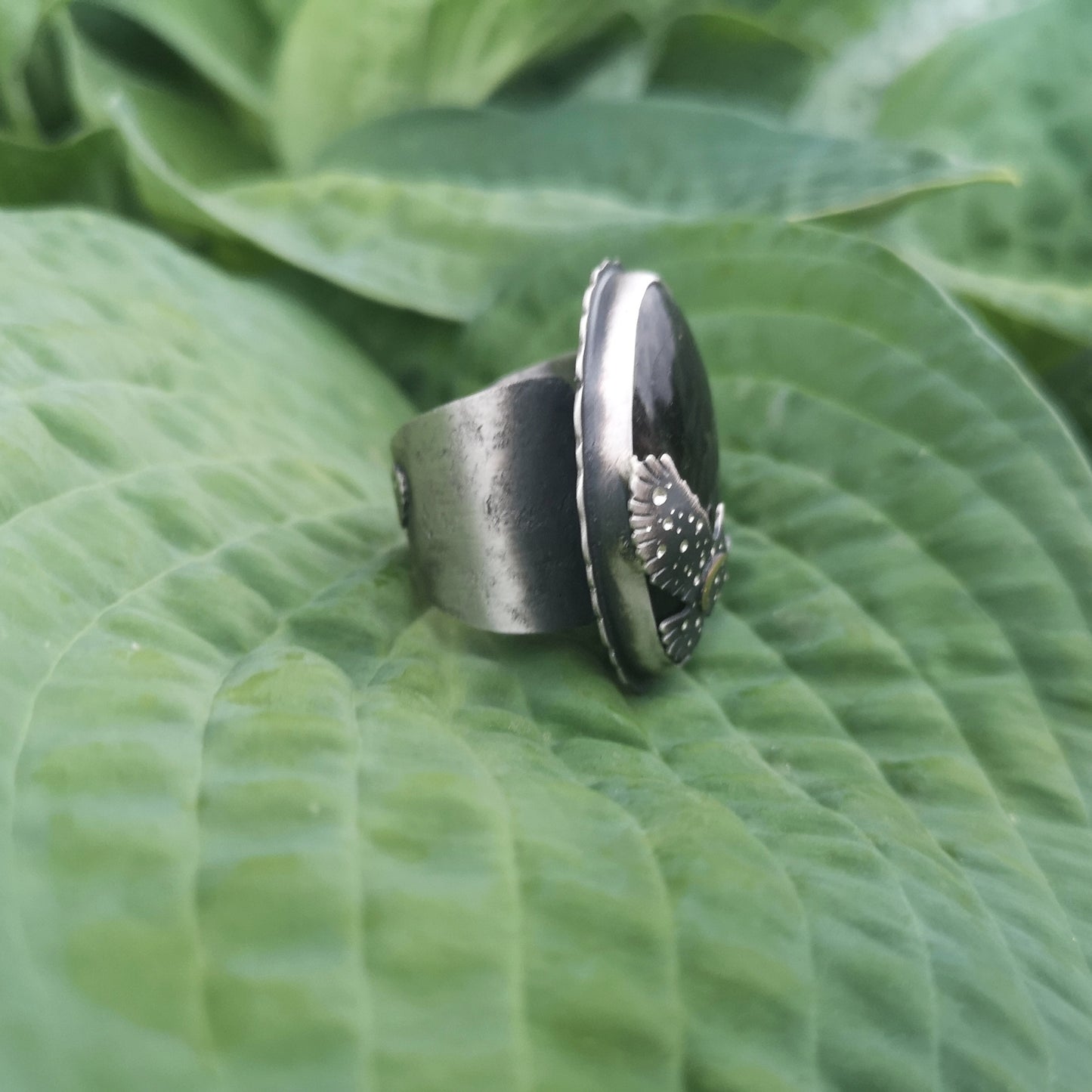 The Blue Labradorite Hawk Ring