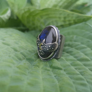 The Blue Labradorite Hawk Ring