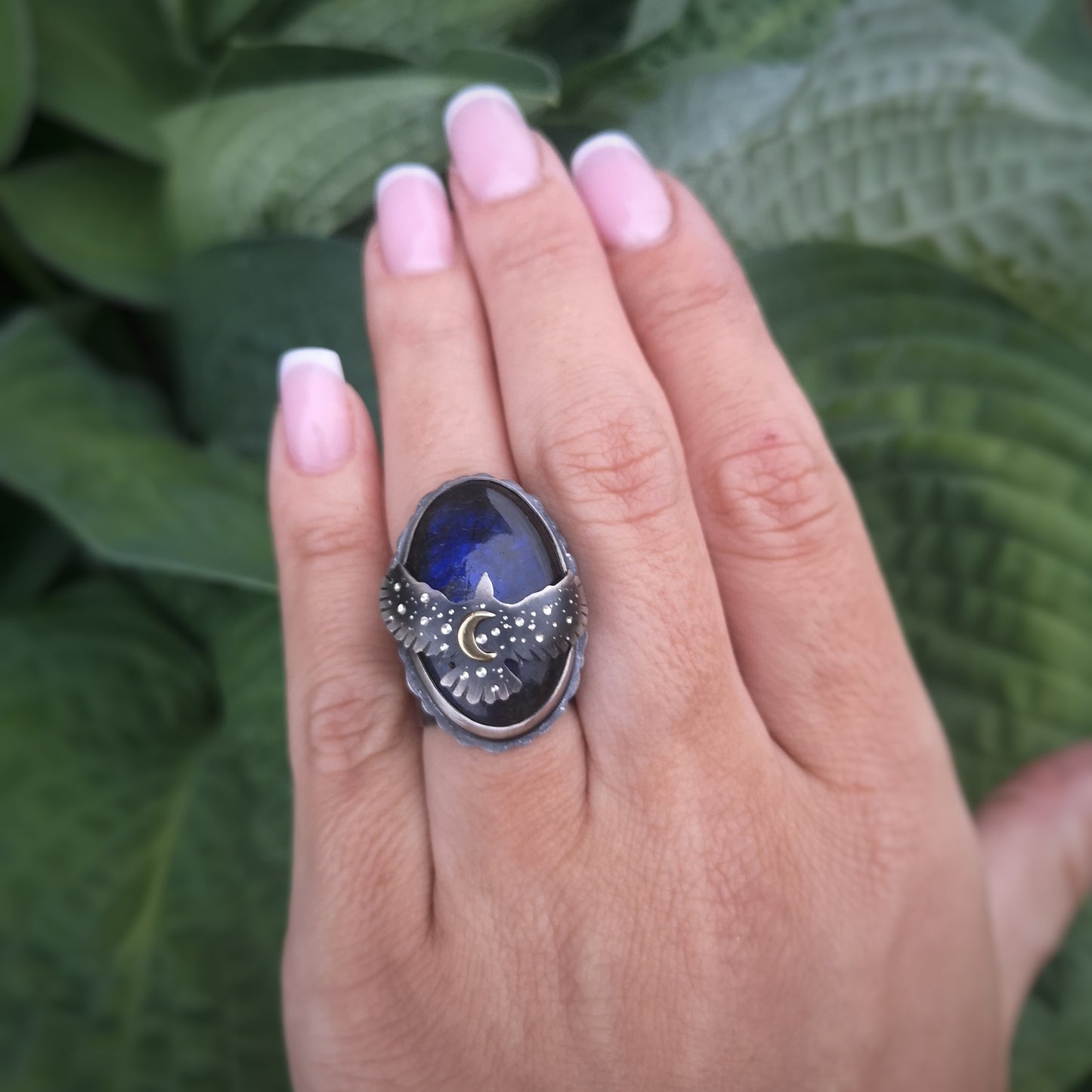 The Blue Labradorite Hawk Ring