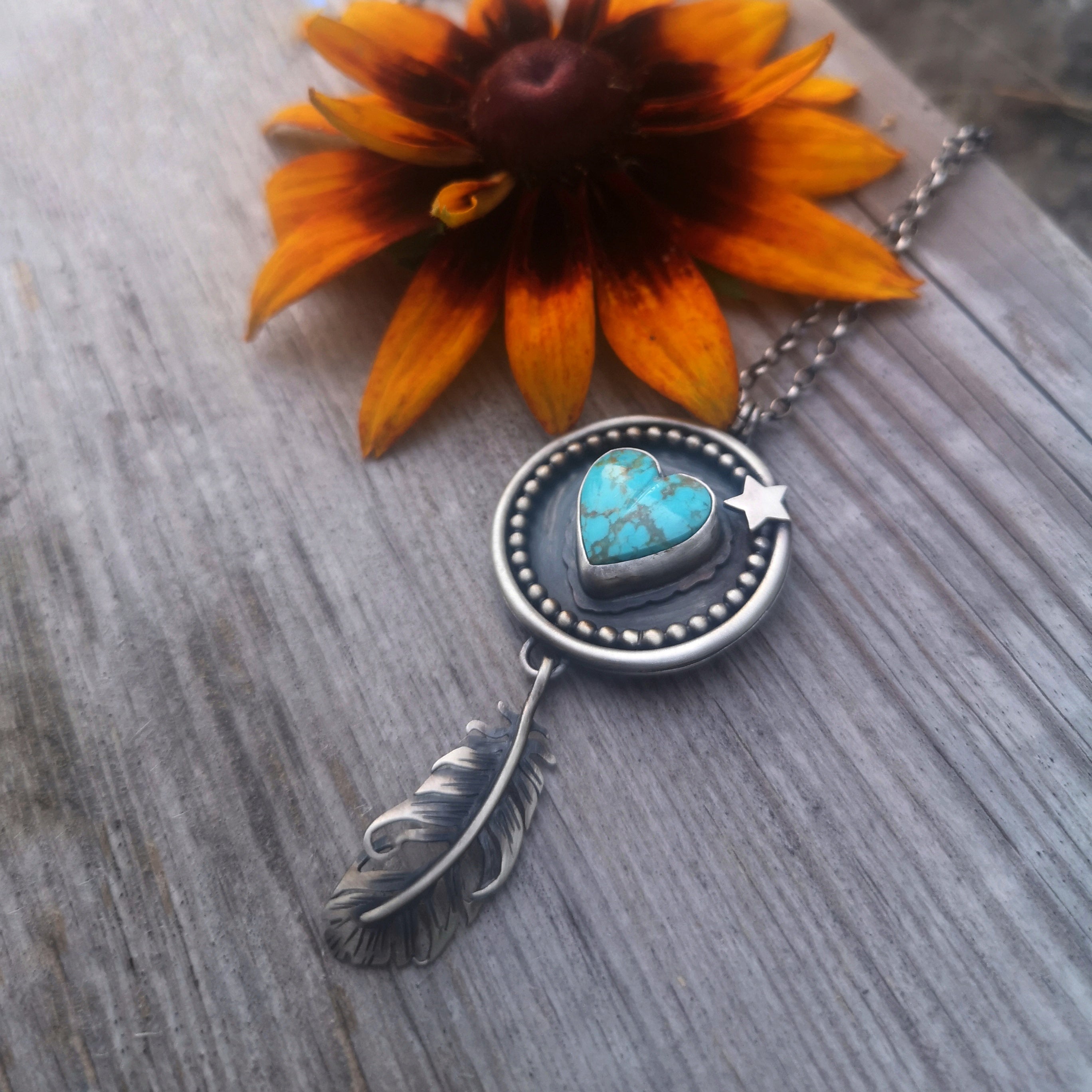 The Turquoise & Feather Necklace