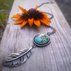 The No 8 Turquoise & Feather Necklace