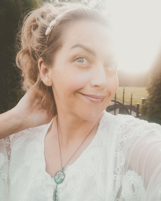 The No 8 Turquoise & Feather Necklace