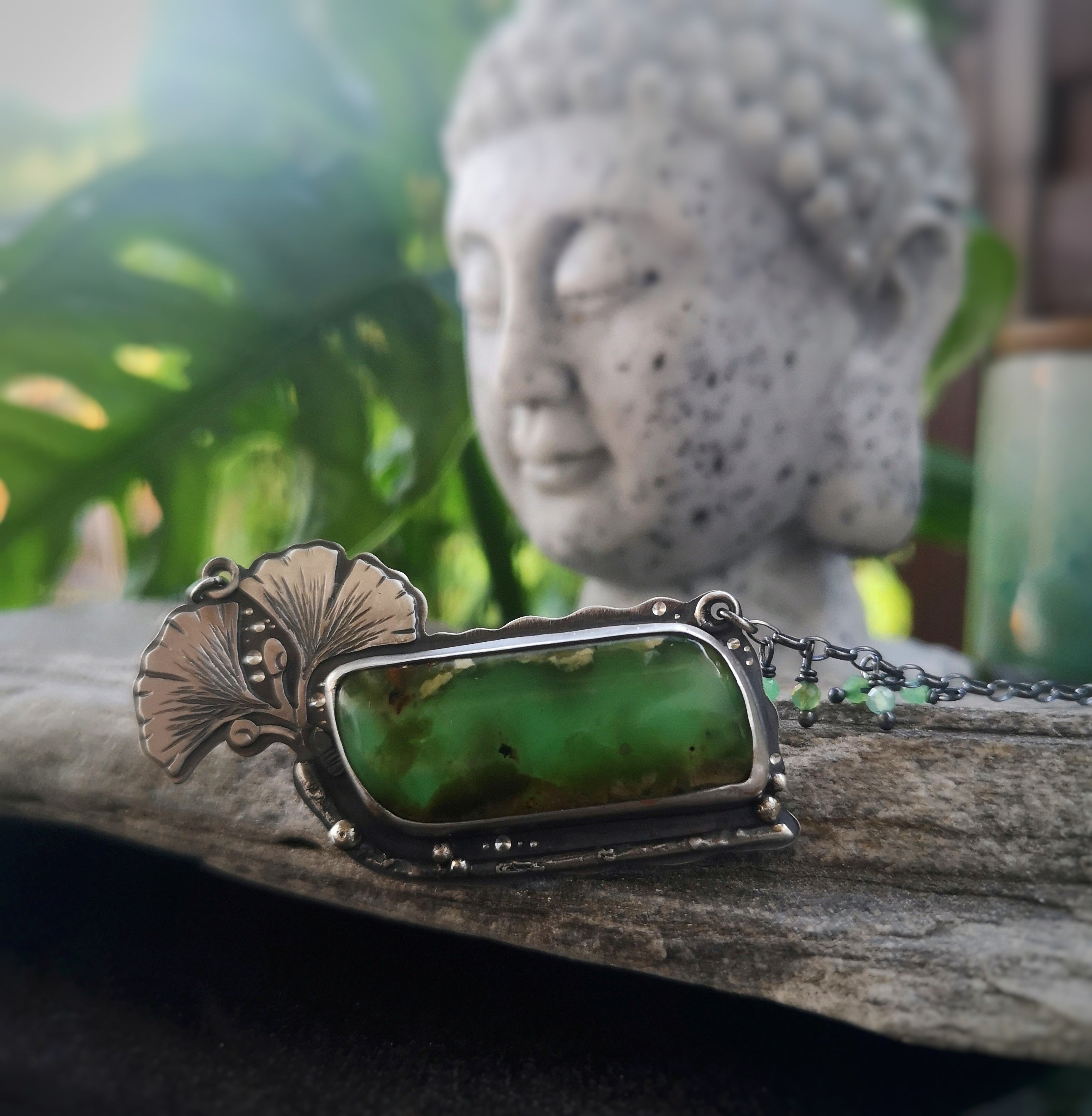 The Gingko & Chrysoprase Necklace