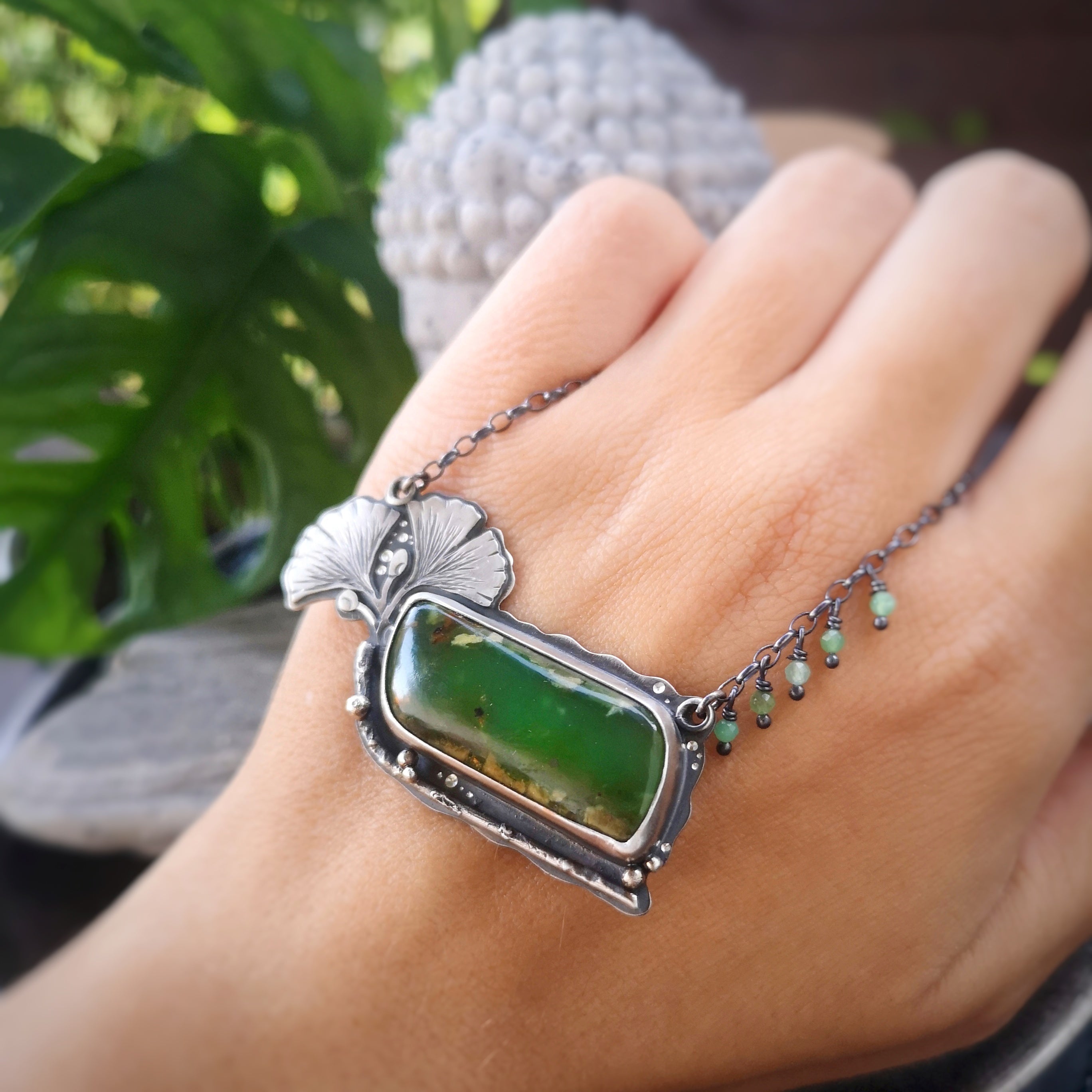 The Gingko & Chrysoprase Necklace