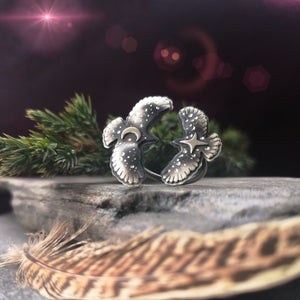 Double Hawk Medicine Ring - Open Ring