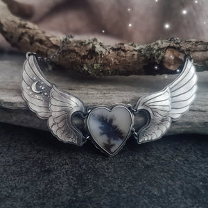 The Wings Necklace - Dendritic Agate Necklace