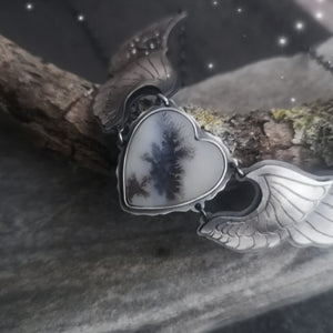The Wings Necklace - Dendritic Agate Necklace