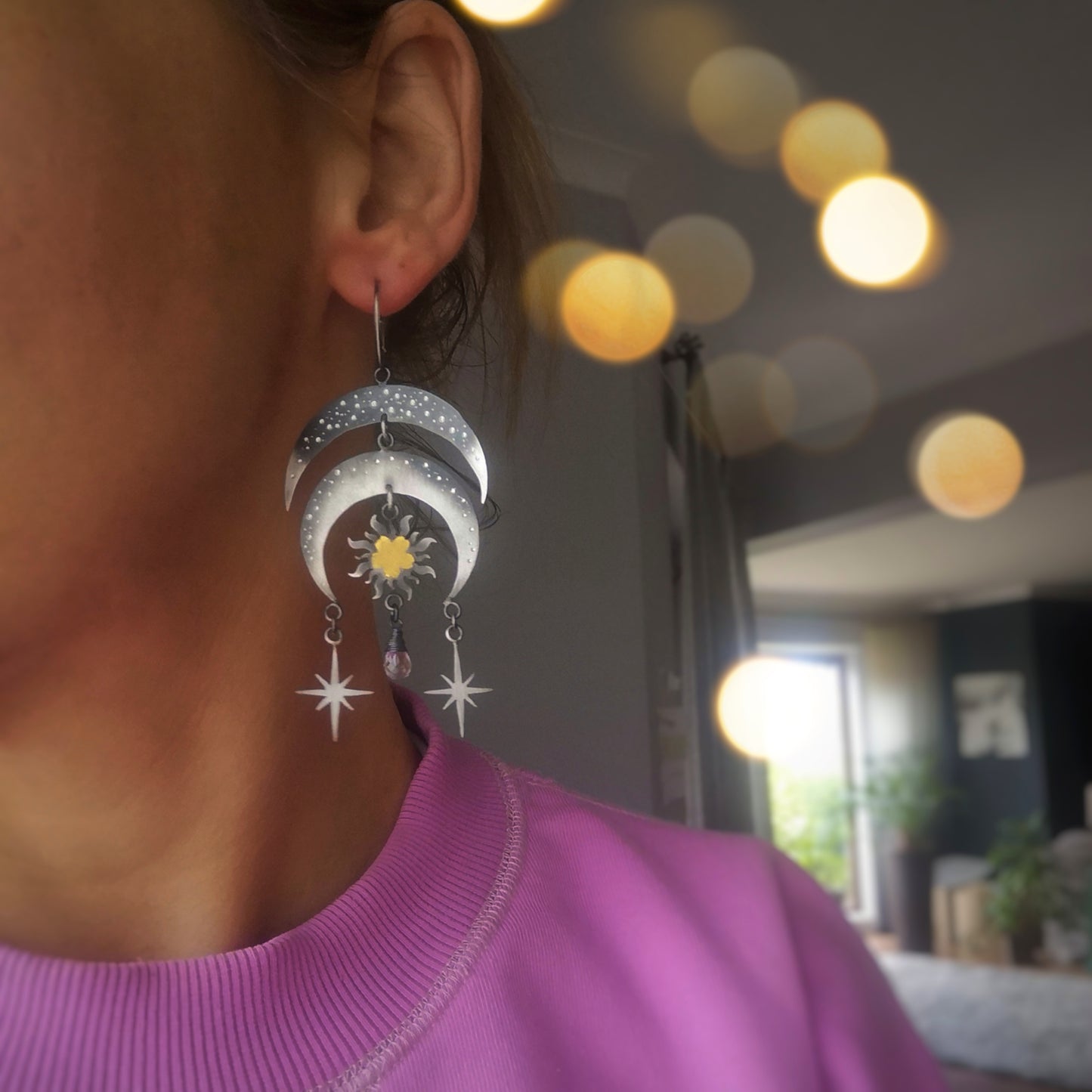 The Moon Goddess Chandelier Earrings