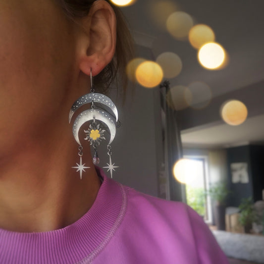 The Moon Goddess Chandelier Earrings