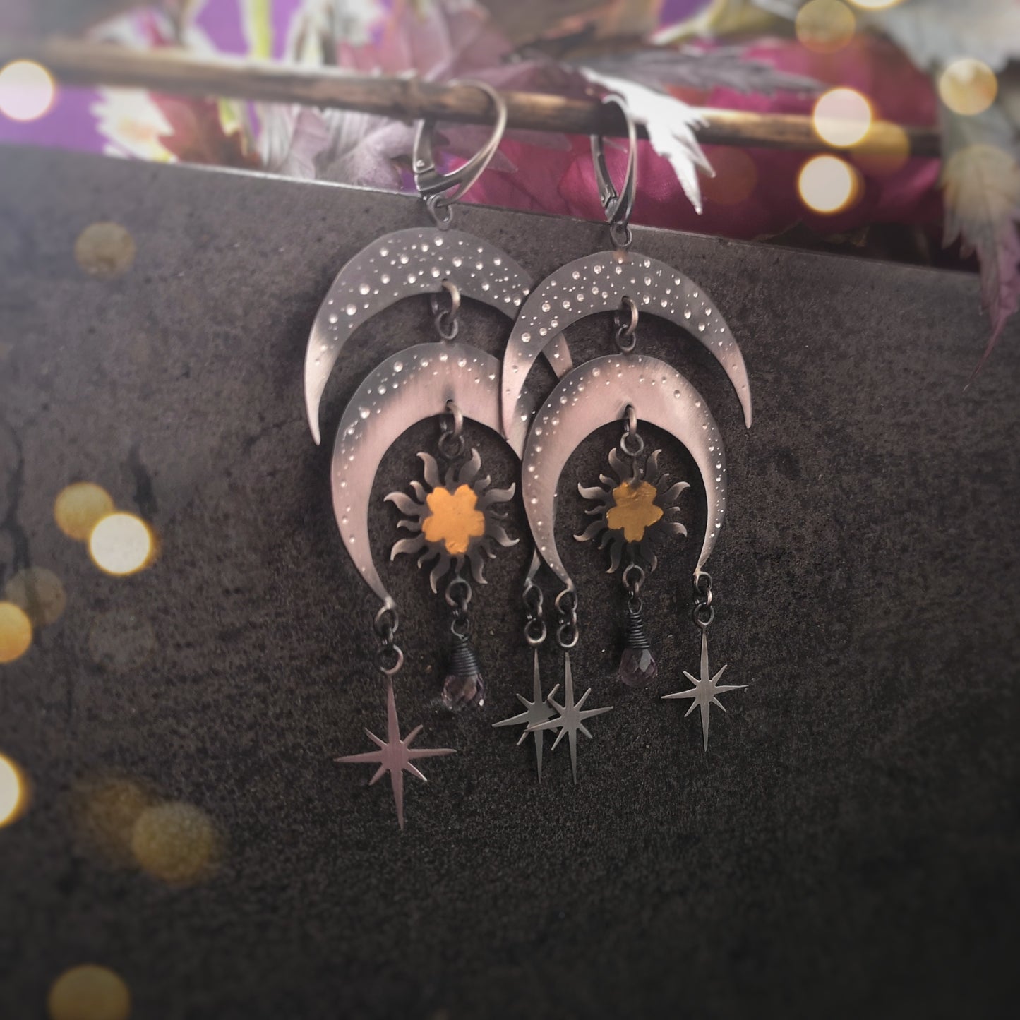 The Moon Goddess Chandelier Earrings