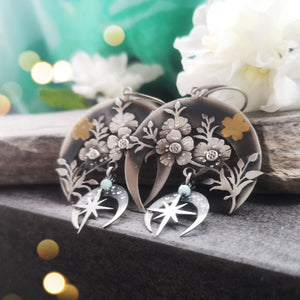 The Blooming Moon Goddess Earrings
