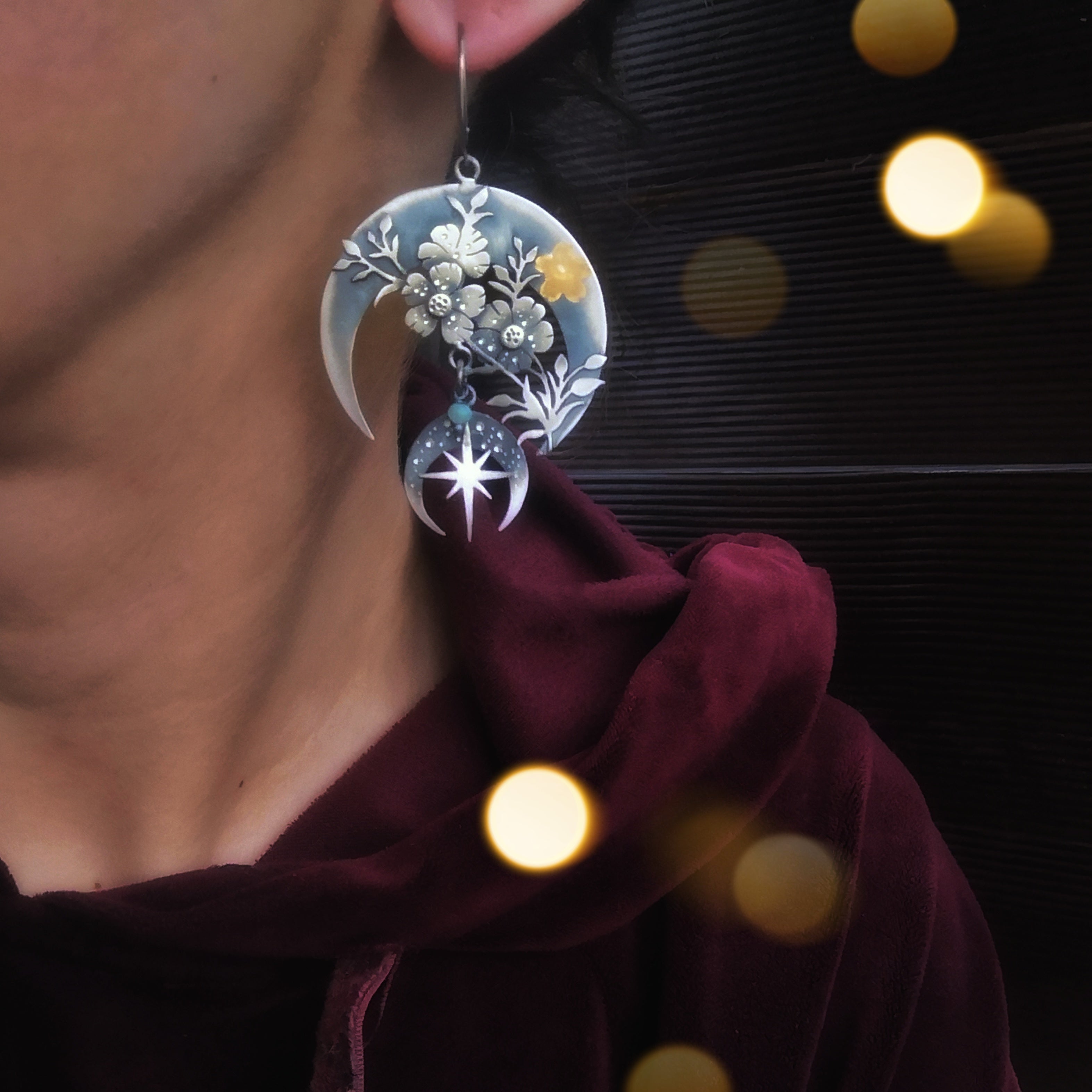 The Blooming Moon Goddess Earrings