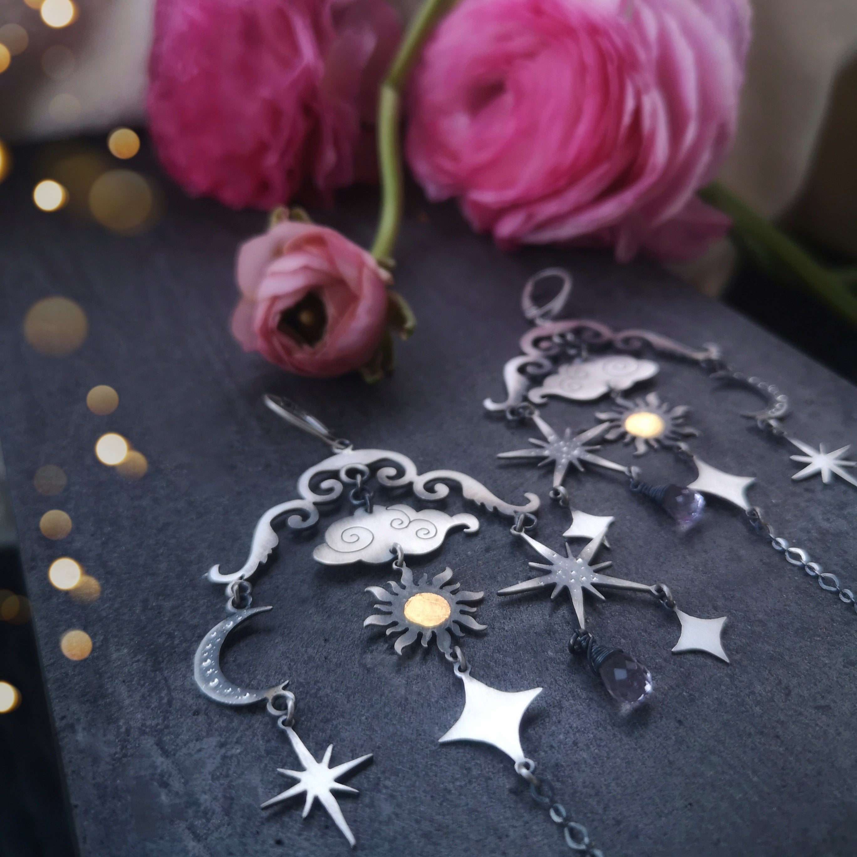 The Moon & Sun Mobile Earrings