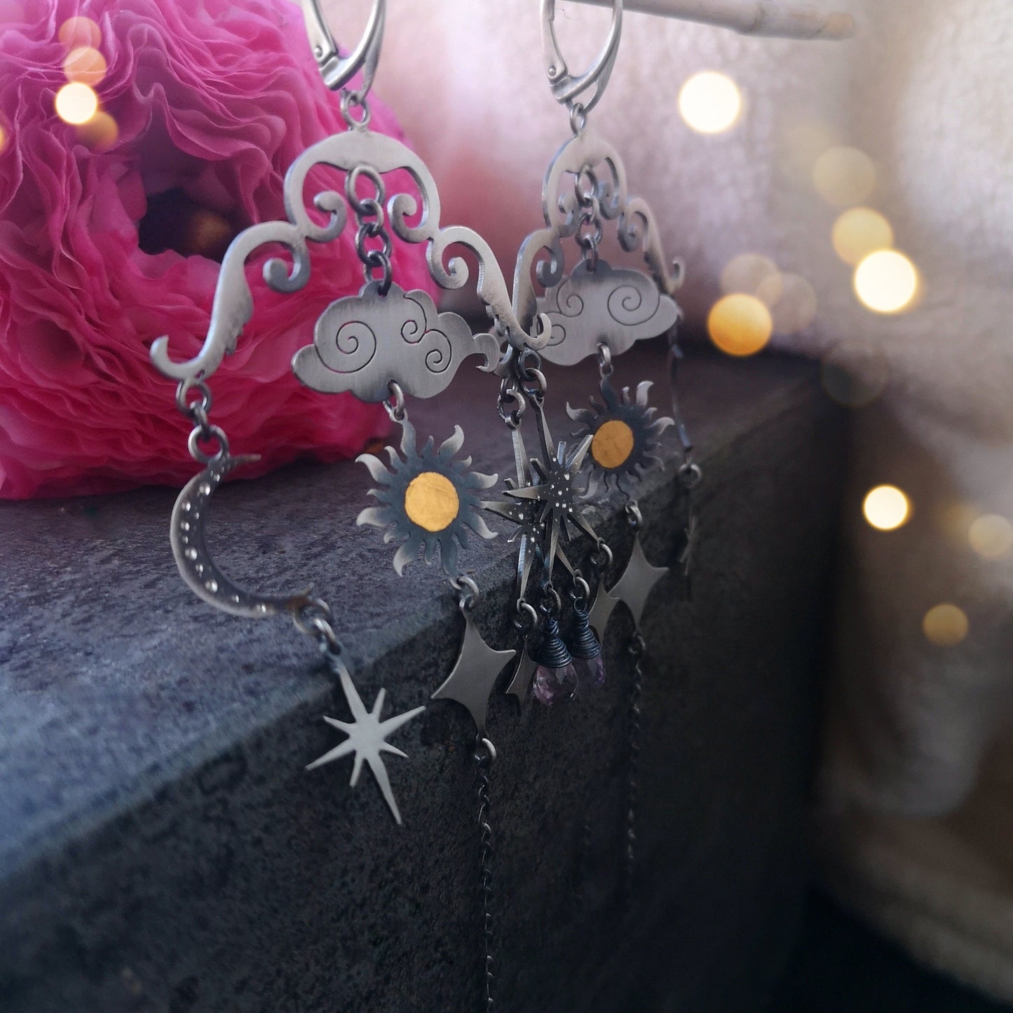 The Moon & Sun Mobile Earrings