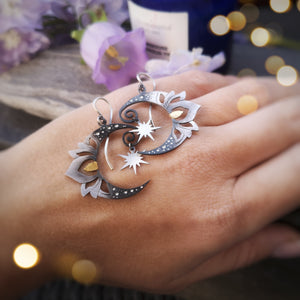 The Mandala Moon Earrings