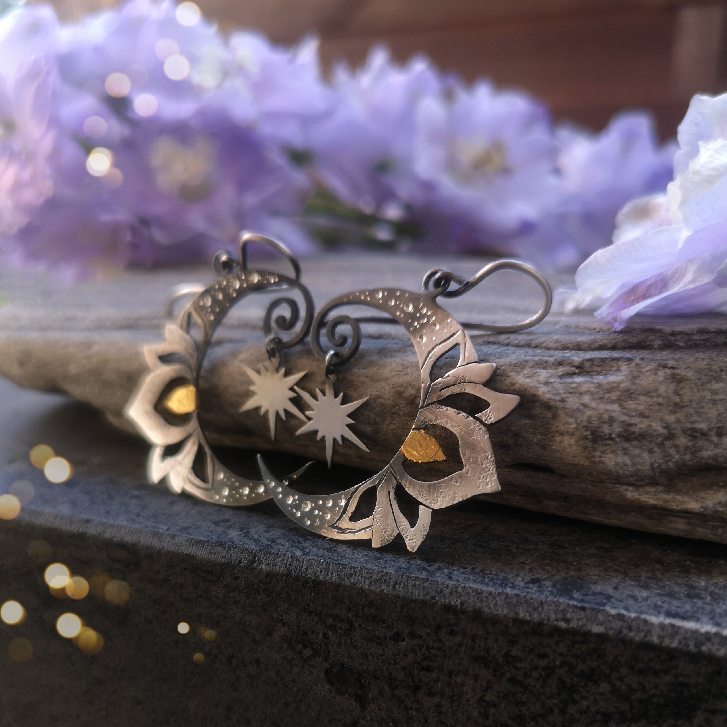 The Mandala Moon Earrings